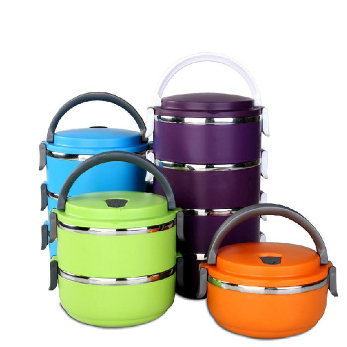 Stackable Thermal Containers Stainless Steel Leak-Proof Lunch